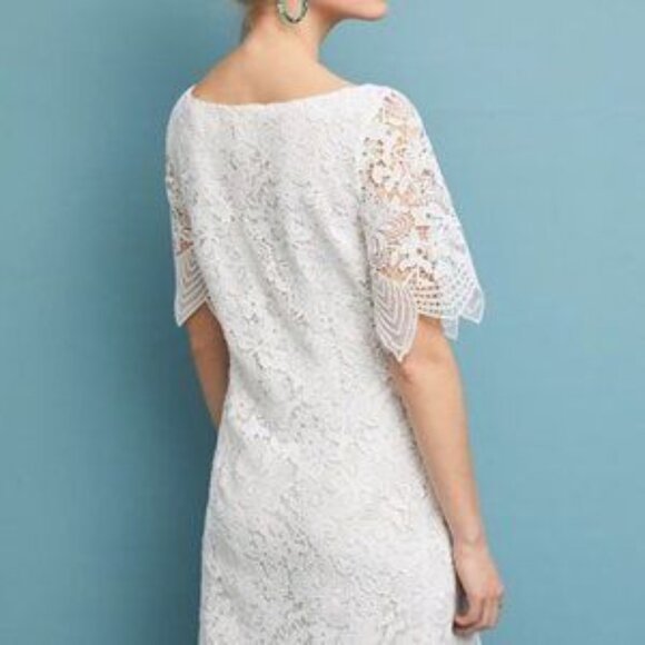 NWT Anthropologie Charleston Lace Mini Dress White NWT Size 6 - Picture 2 of 4